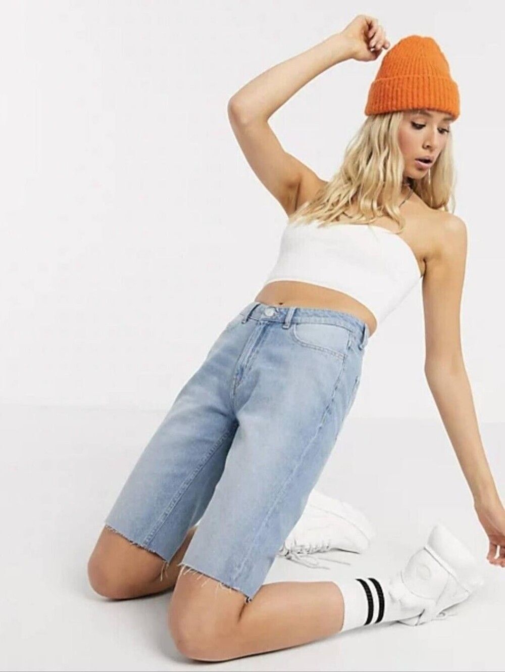 A Loves A High Rise Light Blue Denim Women's Bermuda Shorts